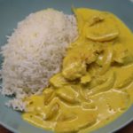Curry Geschnetzeltes mit Reis